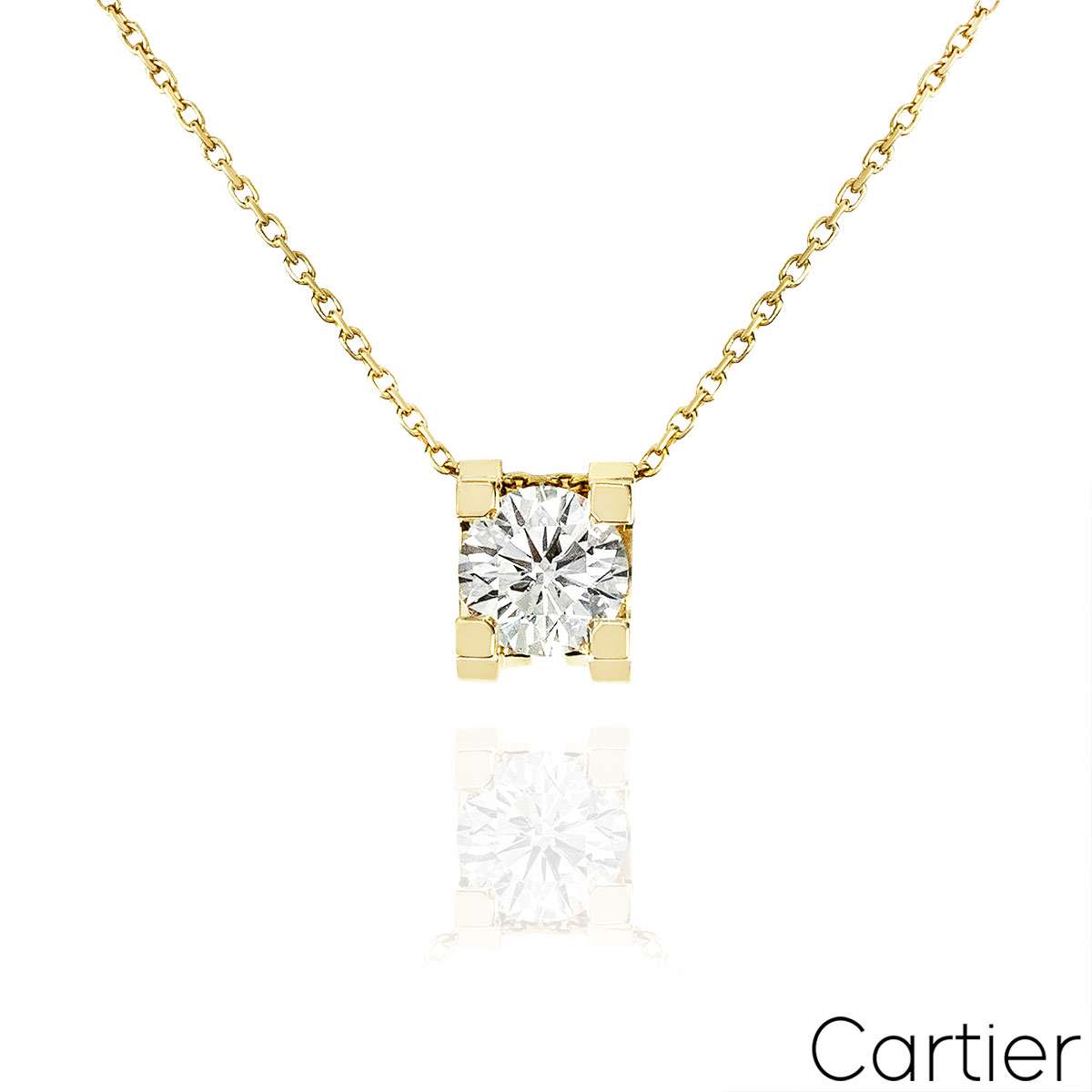 Cartier C de Yellow Gold Cartier Diamond Necklace 1.14ct G/VS2 Cartier C de Yellow Gold Cartier Diamond Necklace 1.14ct G/VS2